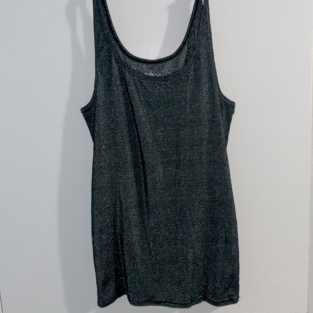 glittery black tank top